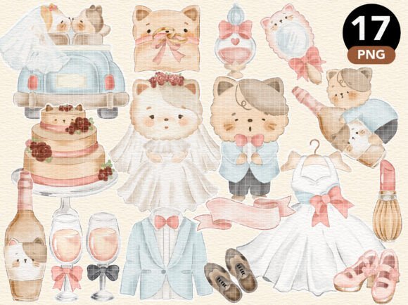 Download Cat Wedding Sticker Planner PNG Clipart - Wedding Collection