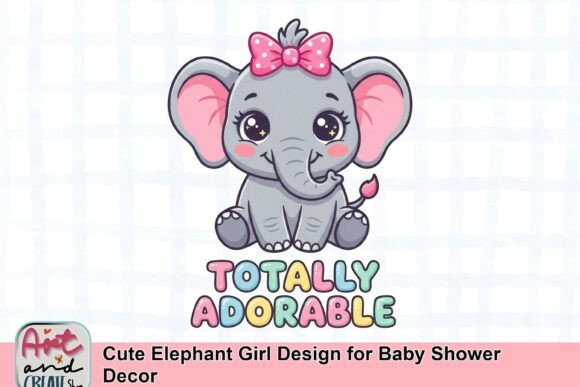 Download Cute Elephant Girl Design for Baby Shower Decor - Shower Collection