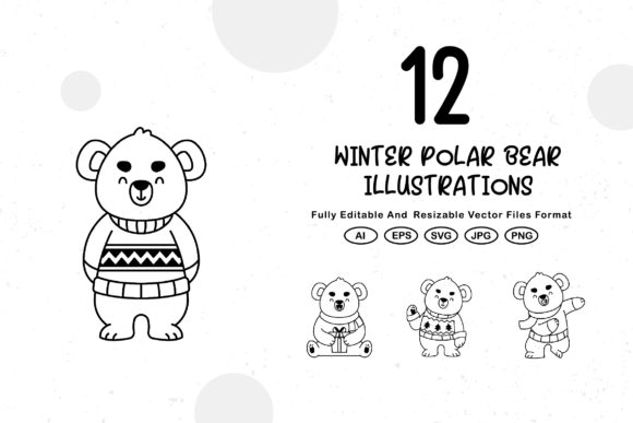 Download Winter Polar Bear Illustrations - Bear illustration Collection