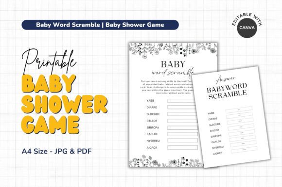 Download Baby Word Scramble | Baby Shower Game - Shower Collection