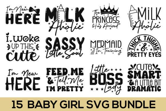 Download Baby Girl SVG Bundle, Baby Shower Bundle - Shower Collection