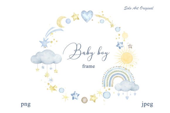Download Baby Boy Shower Rainbow Frame - Shower Collection