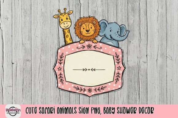 Download Cute Safari Animals Sign PNG, Baby Shower Decor - Shower Collection